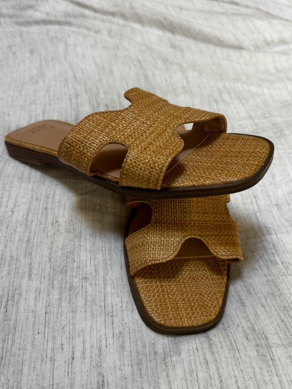 a new day Tan Woven Slide Sandals